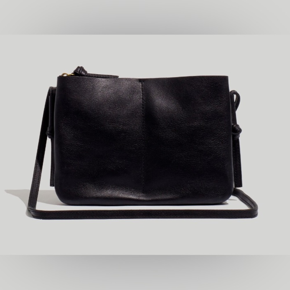 Madewell The Knotted Crossbody Bag in Black Leather
